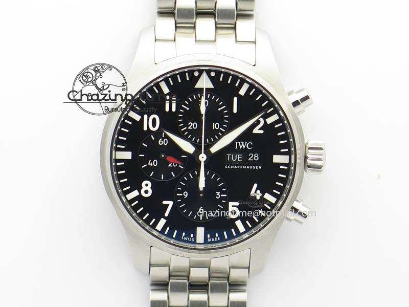 Pilot Chrono 2016 IW377710 ZF 1:1 Best Edition Black Dial On SS Bracelet A7750 V2