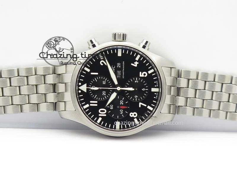 Pilot Chrono 2016 IW377710 ZF 1:1 Best Edition Black Dial On SS Bracelet A7750 V2