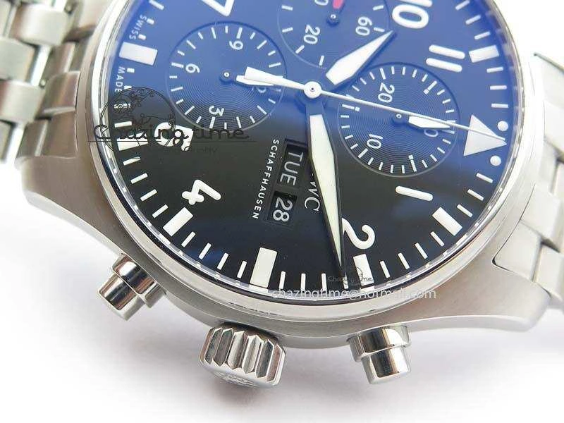 Pilot Chrono 2016 IW377710 ZF 1:1 Best Edition Black Dial On SS Bracelet A7750 V2
