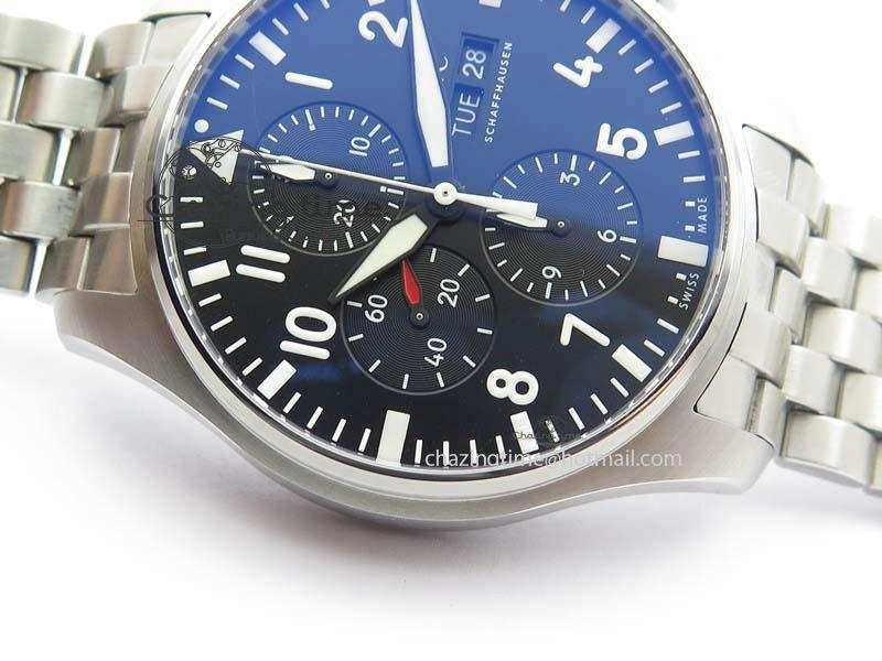 Pilot Chrono 2016 IW377710 ZF 1:1 Best Edition Black Dial On SS Bracelet A7750 V2