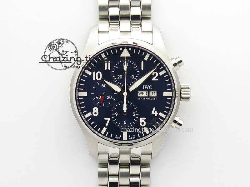 Pilot Chrono 2016 IW377714 ZF 1:1 Best Edition Blue Dial On SS Bracelet A7750 V2