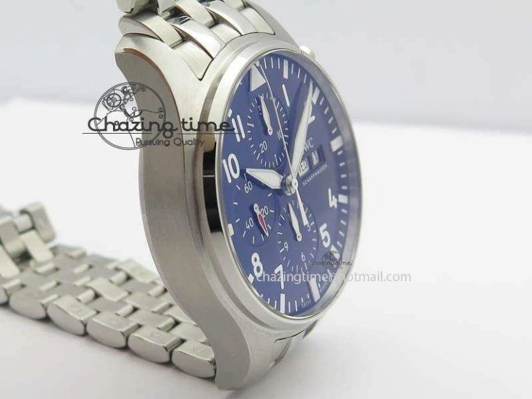 Pilot Chrono 2016 IW377714 ZF 1:1 Best Edition Blue Dial On SS Bracelet A7750 V2