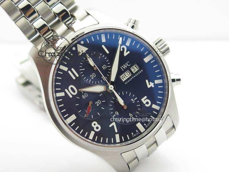 Pilot Chrono 2016 IW377714 ZF 1:1 Best Edition Blue Dial On SS Bracelet A7750 V2