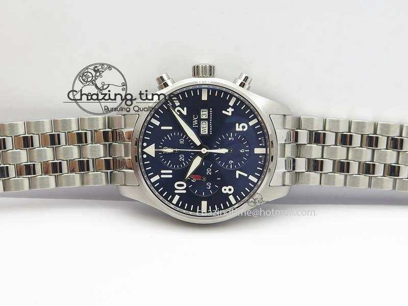 Pilot Chrono 2016 IW377714 ZF 1:1 Best Edition Blue Dial On SS Bracelet A7750 V2