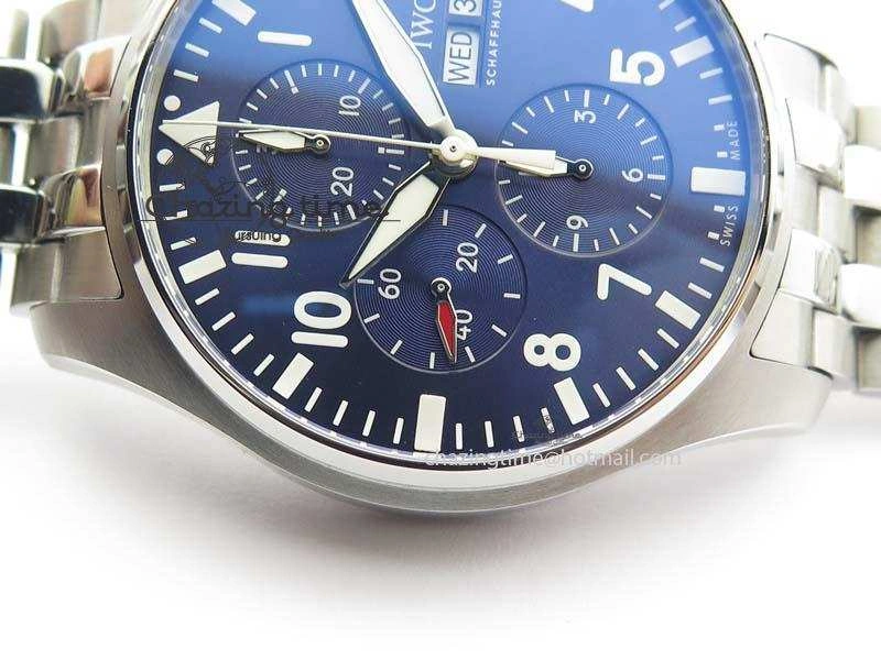 Pilot Chrono 2016 IW377714 ZF 1:1 Best Edition Blue Dial On SS Bracelet A7750 V2