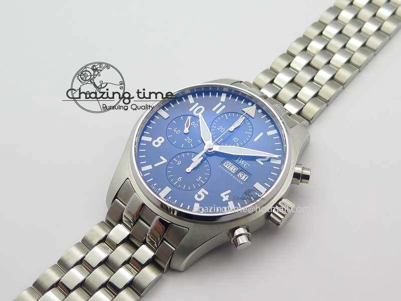 Pilot Chrono 2016 IW377714 ZF 1:1 Best Edition Blue Dial On SS Bracelet A7750 V2