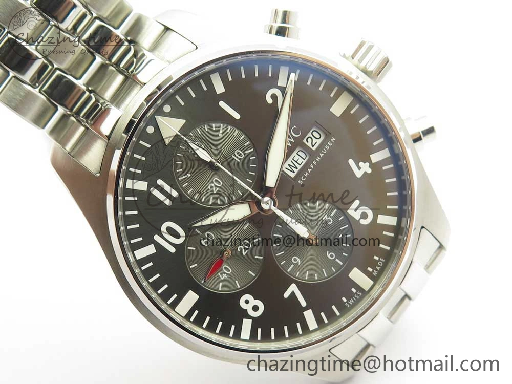 Pilot Chrono 2016 IW377719 ZF 1:1 Best Edition Gray Dial on SS Bracelet A7750
