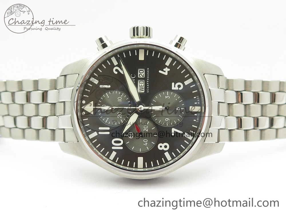 Pilot Chrono 2016 IW377719 ZF 1:1 Best Edition Gray Dial on SS Bracelet A7750