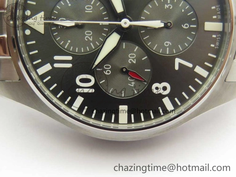 Pilot Chrono 2016 IW377719 ZF 1:1 Best Edition Gray Dial on SS Bracelet A7750