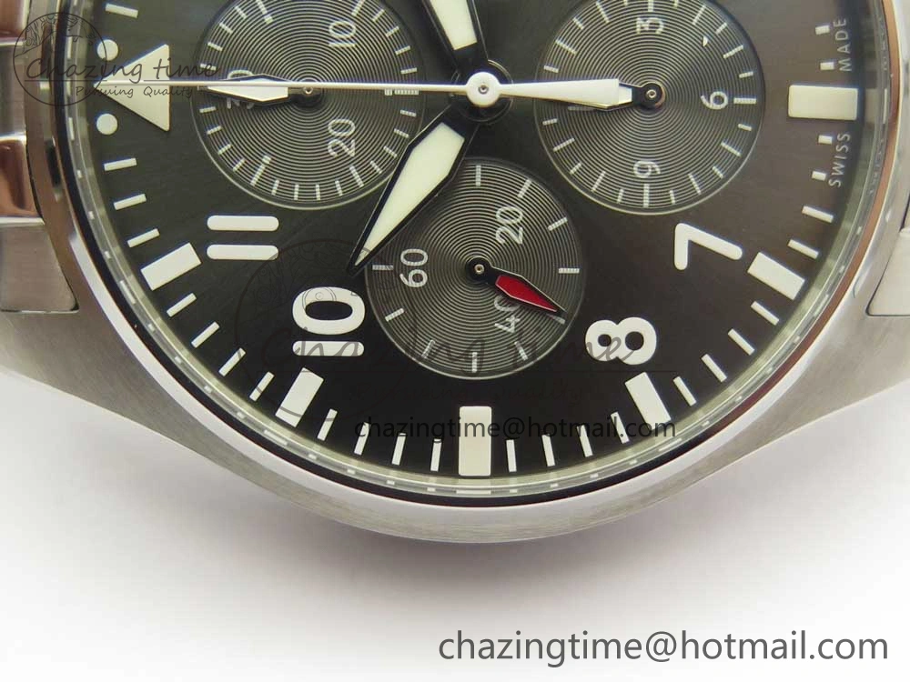 Pilot Chrono 2016 IW377719 ZF 1:1 Best Edition Gray Dial on SS Bracelet A7750