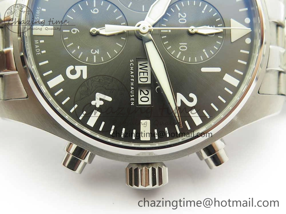 Pilot Chrono 2016 IW377719 ZF 1:1 Best Edition Gray Dial on SS Bracelet A7750
