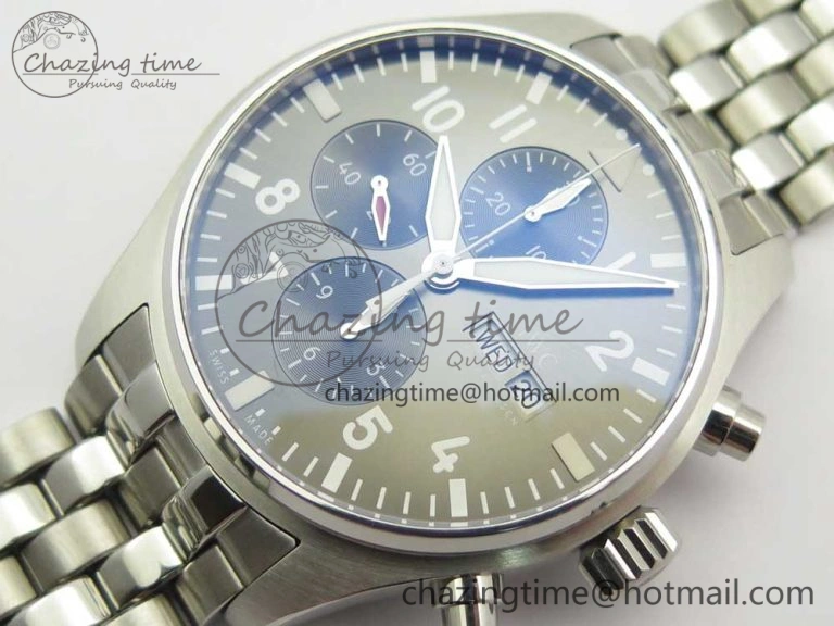 Pilot Chrono 2016 IW377719 ZF 1:1 Best Edition Gray Dial on SS Bracelet A7750