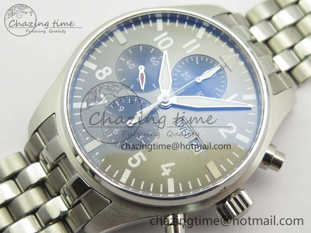 Pilot Chrono 2016 IW377719 ZF 1:1 Best Edition Gray Dial on SS Bracelet A7750