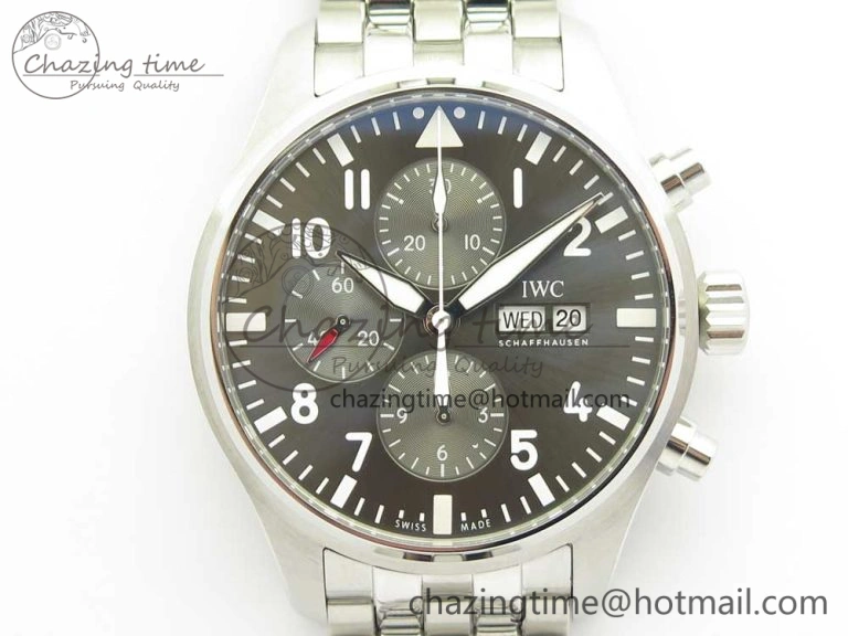 Pilot Chrono 2016 IW377719 ZF 1:1 Best Edition Gray Dial on SS Bracelet A7750