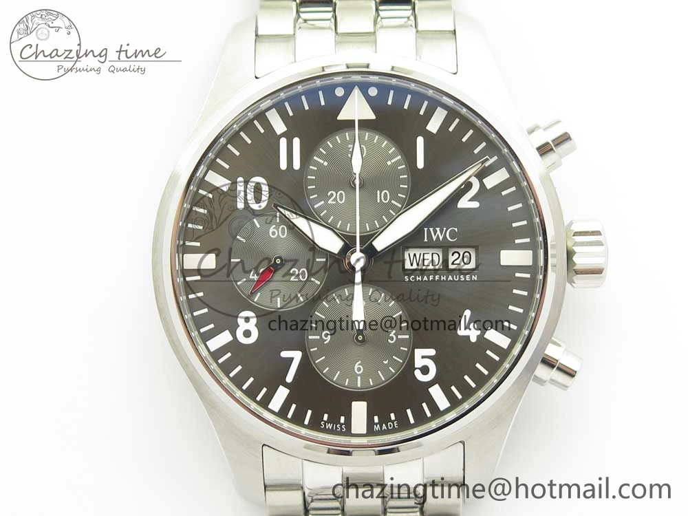 Pilot Chrono 2016 IW377719 ZF 1:1 Best Edition Gray Dial on SS Bracelet A7750