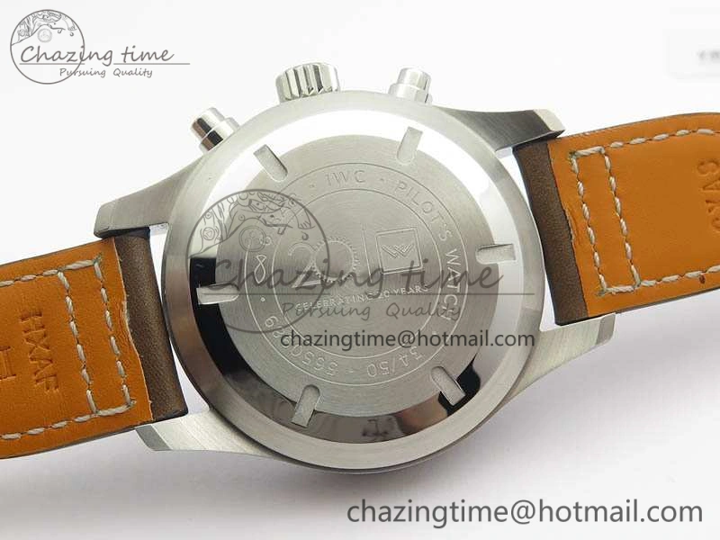 Pilot Chrono 20th ZF 1:1 Best Edition Black Dial On Brown Leather Strap A7750