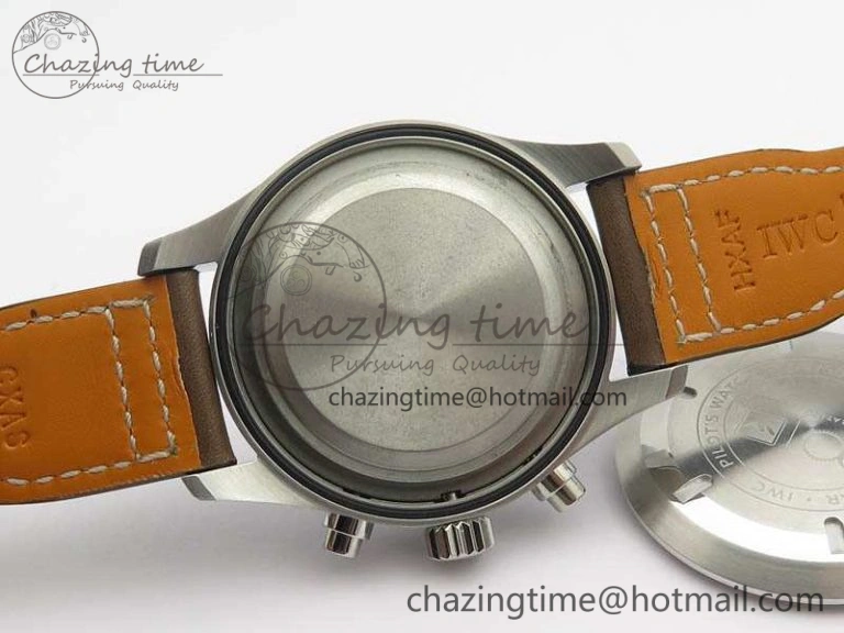 Pilot Chrono 20th ZF 1:1 Best Edition Black Dial On Brown Leather Strap A7750