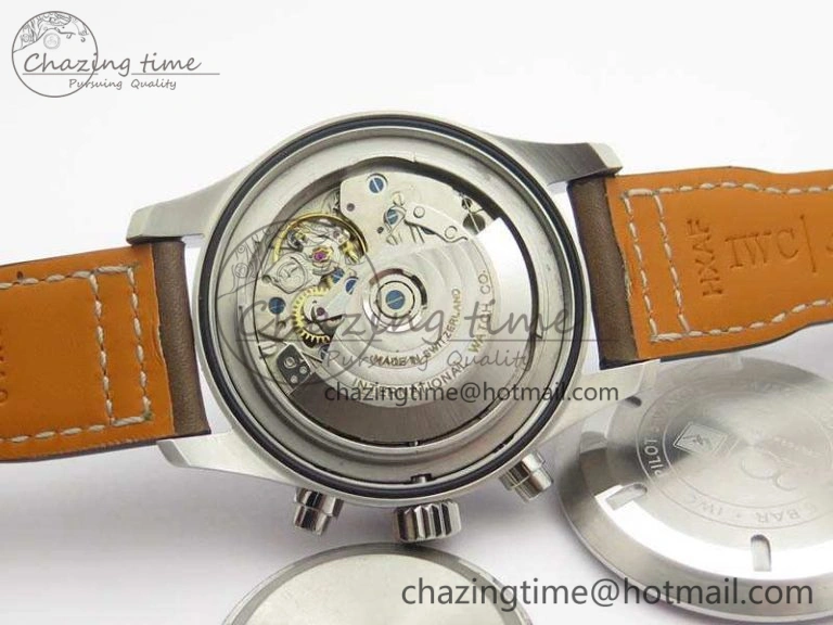 Pilot Chrono 20th ZF 1:1 Best Edition Black Dial On Brown Leather Strap A7750