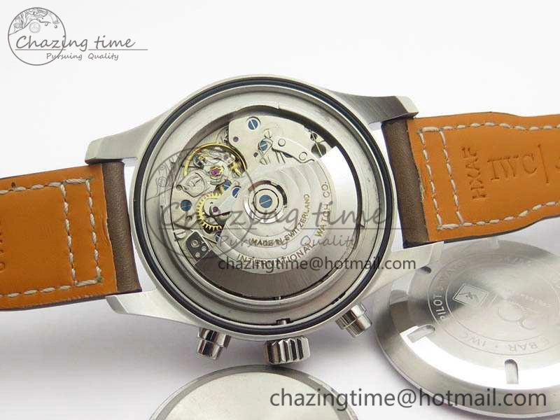 Pilot Chrono 20th ZF 1:1 Best Edition Black Dial On Brown Leather Strap A7750