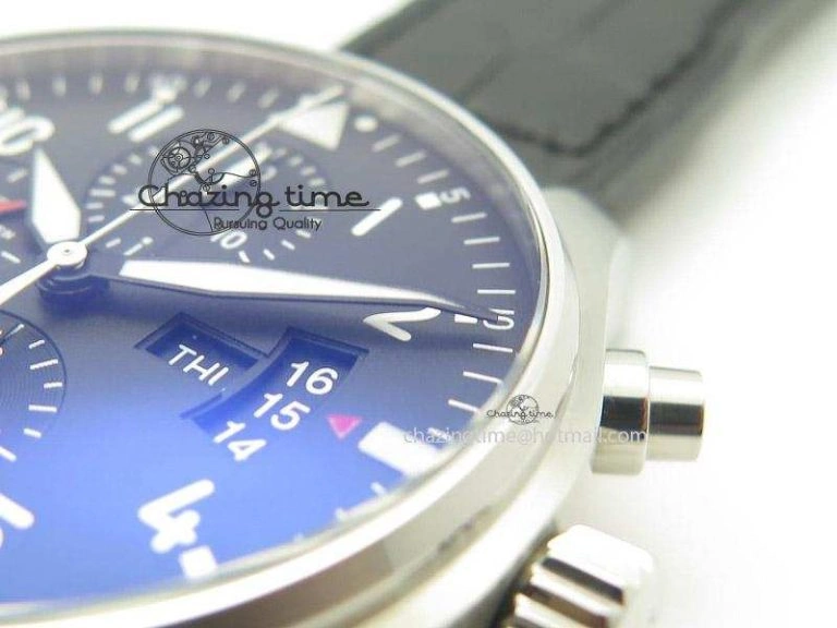 Pilot Chrono 3777 43mm ZF 1:1 Best Edition Black Dial On Black Leather Strap A7750