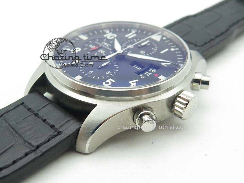 Pilot Chrono 3777 43mm ZF 1:1 Best Edition Black Dial On Black Leather Strap A7750