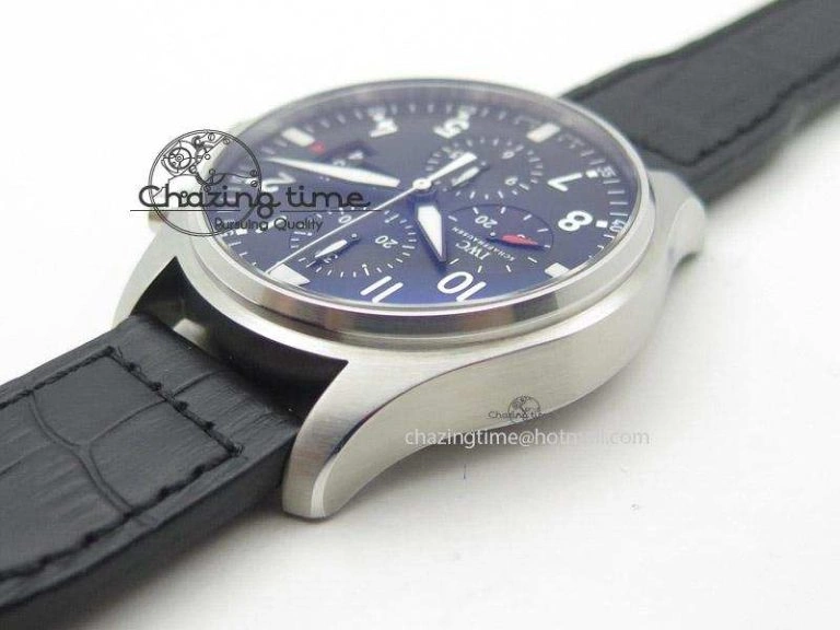 Pilot Chrono 3777 43mm ZF 1:1 Best Edition Black Dial On Black Leather Strap A7750