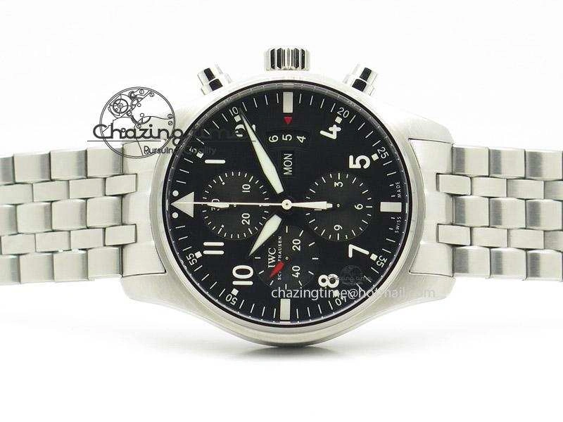 Pilot Chrono 3777 43mm ZF 1:1 Best Edition Black Dial On SS Bracelet A7750