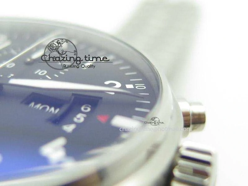 Pilot Chrono 3777 43mm ZF 1:1 Best Edition Black Dial On SS Bracelet A7750