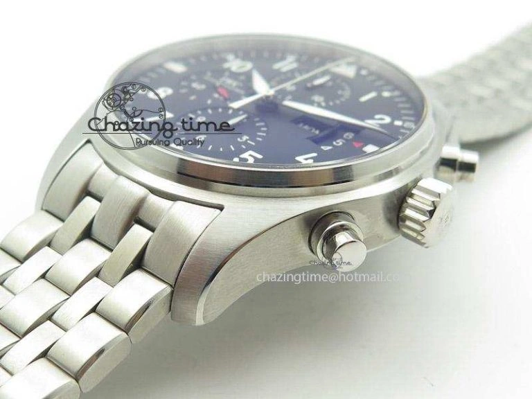 Pilot Chrono 3777 43mm ZF 1:1 Best Edition Black Dial On SS Bracelet A7750
