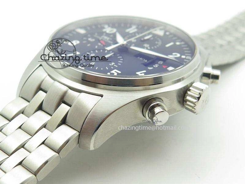 Pilot Chrono 3777 43mm ZF 1:1 Best Edition Black Dial On SS Bracelet A7750