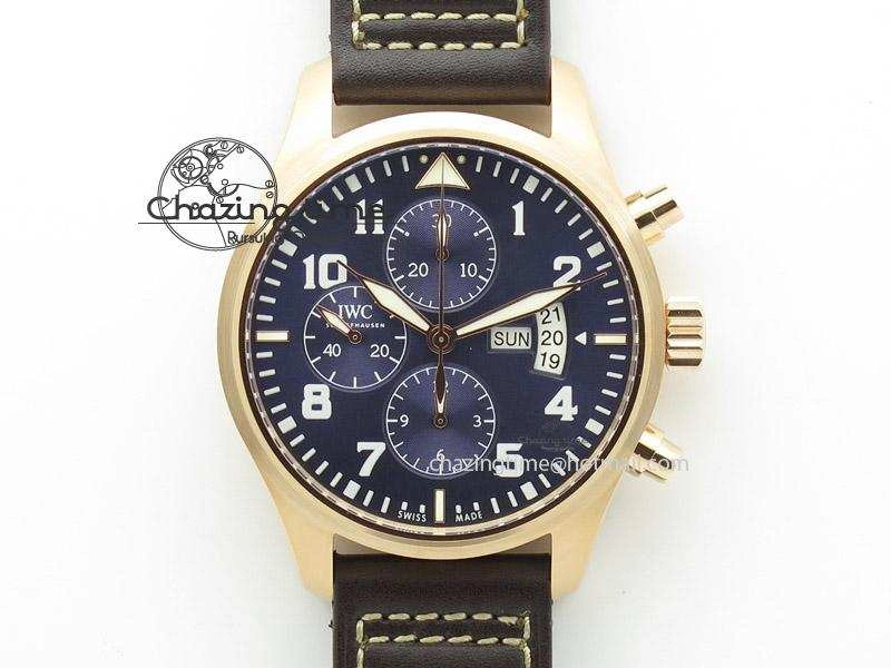 Pilot Chrono 377706 “Le Petit Prince” V6F Best Edition RG Blue Dial on Brown Leather Strap A7750