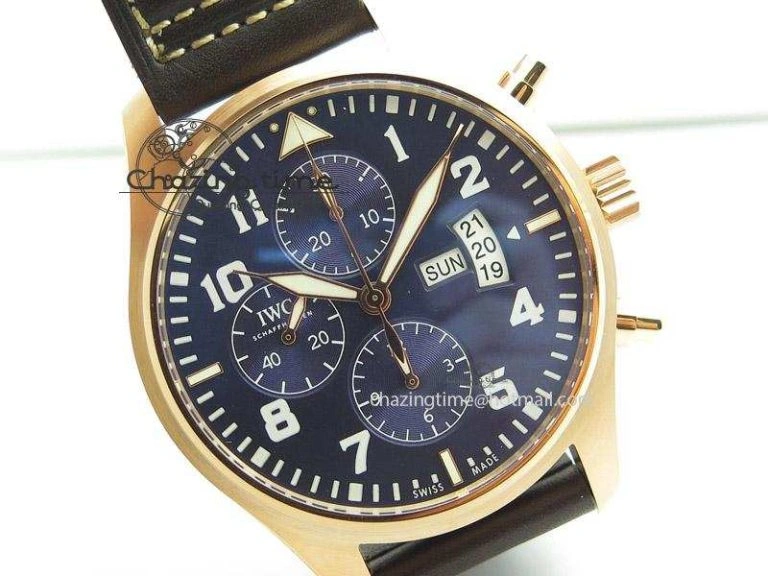 Pilot Chrono 377706 “Le Petit Prince” V6F Best Edition RG Blue Dial on Brown Leather Strap A7750