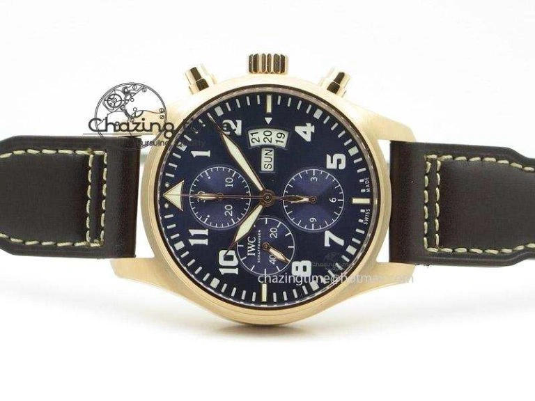 Pilot Chrono 377706 “Le Petit Prince” V6F Best Edition RG Blue Dial on Brown Leather Strap A7750