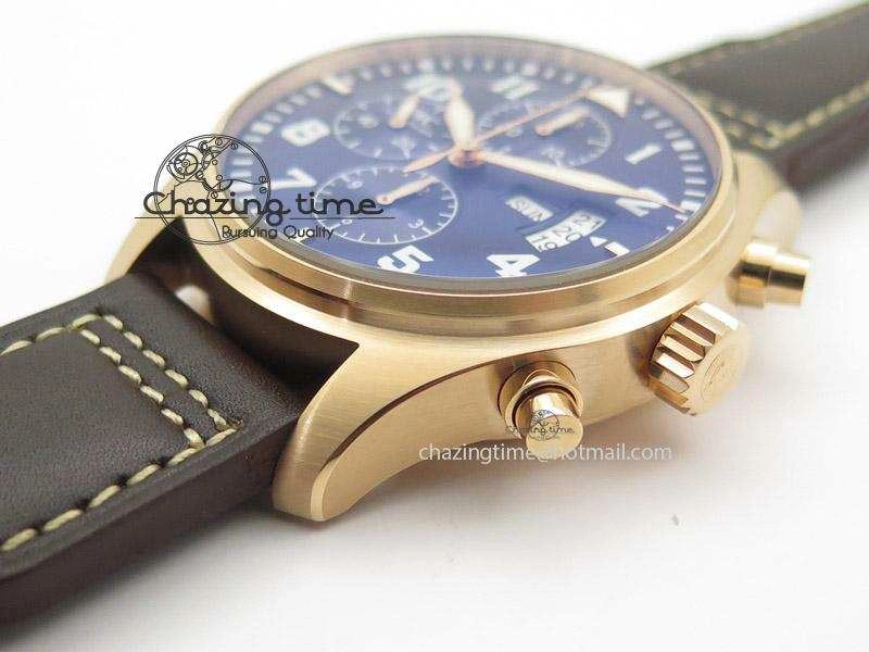 Pilot Chrono 377706 “Le Petit Prince” V6F Best Edition RG Blue Dial on Brown Leather Strap A7750