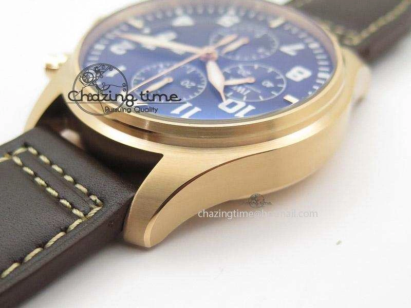 Pilot Chrono 377706 “Le Petit Prince” V6F Best Edition RG Blue Dial on Brown Leather Strap A7750