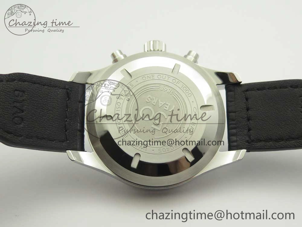 Pilot Chrono 377725 SS ZF 1:1 Best Edition White Dial on Black Leather Strap A7750
