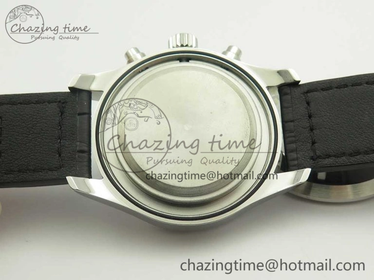 Pilot Chrono 377725 SS ZF 1:1 Best Edition White Dial on Black Leather Strap A7750