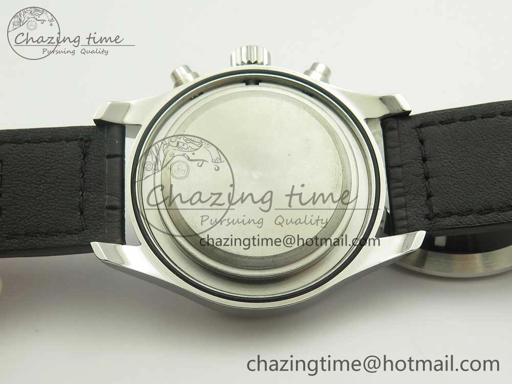 Pilot Chrono 377725 SS ZF 1:1 Best Edition White Dial on Black Leather Strap A7750