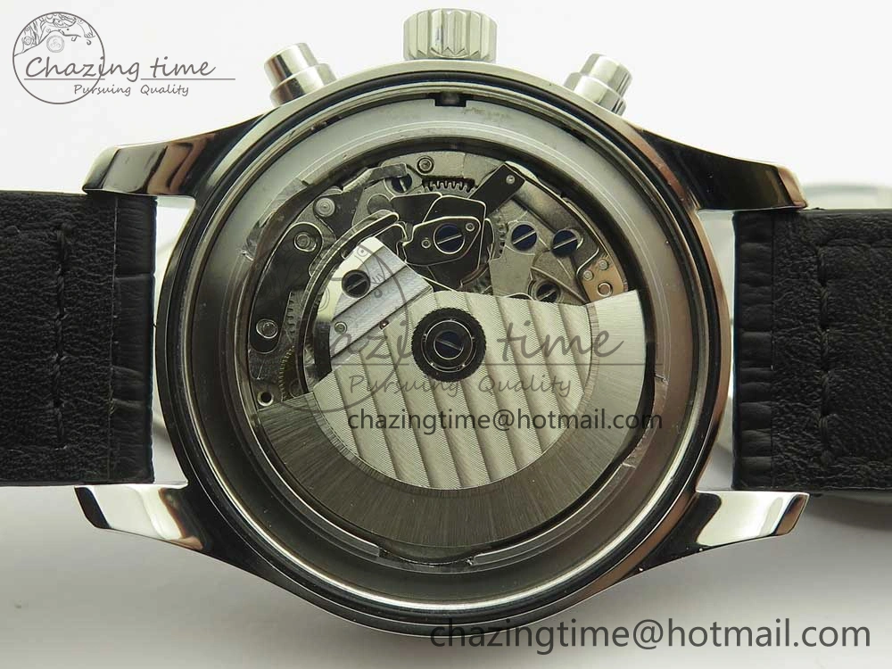 Pilot Chrono 377725 SS ZF 1:1 Best Edition White Dial on Black Leather Strap A7750