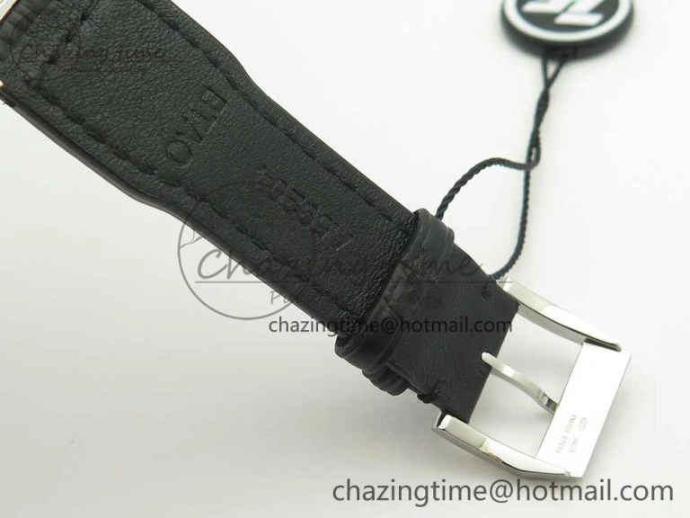 Pilot Chrono 377725 SS ZF 1:1 Best Edition White Dial on Black Leather Strap A7750