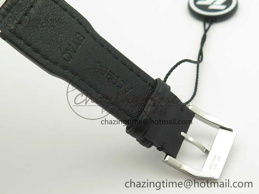 Pilot Chrono 377725 SS ZF 1:1 Best Edition White Dial on Black Leather Strap A7750
