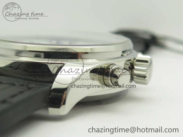 Pilot Chrono 377725 SS ZF 1:1 Best Edition White Dial on Black Leather Strap A7750