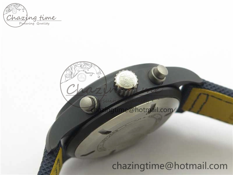 Pilot Chrono Blue Angels Black Ceramic ZF Best Edition on Blue Leather Strap A7750