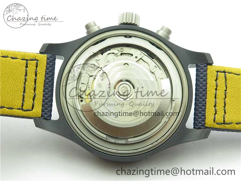 Pilot Chrono Blue Angels Black Ceramic ZF Best Edition on Blue Leather Strap A7750