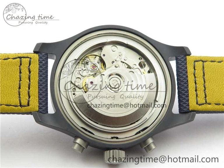 Pilot Chrono Blue Angels Black Ceramic ZF Best Edition on Blue Leather Strap A7750
