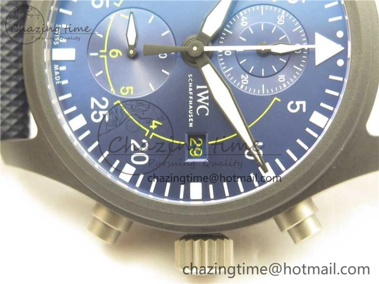 Pilot Chrono Blue Angels Black Ceramic ZF Best Edition on Blue Leather Strap A7750