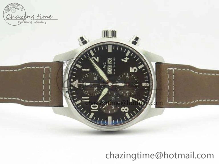 Pilot Chrono IW377713 ZF 1:1 Best Edition Brown Dial On Brown Leather Strap A7750