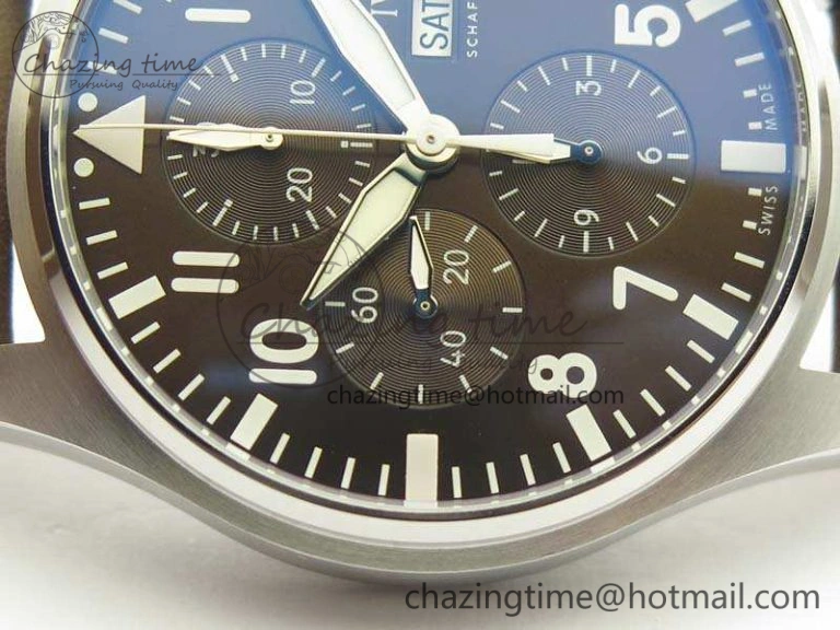 Pilot Chrono IW377713 ZF 1:1 Best Edition Brown Dial On Brown Leather Strap A7750