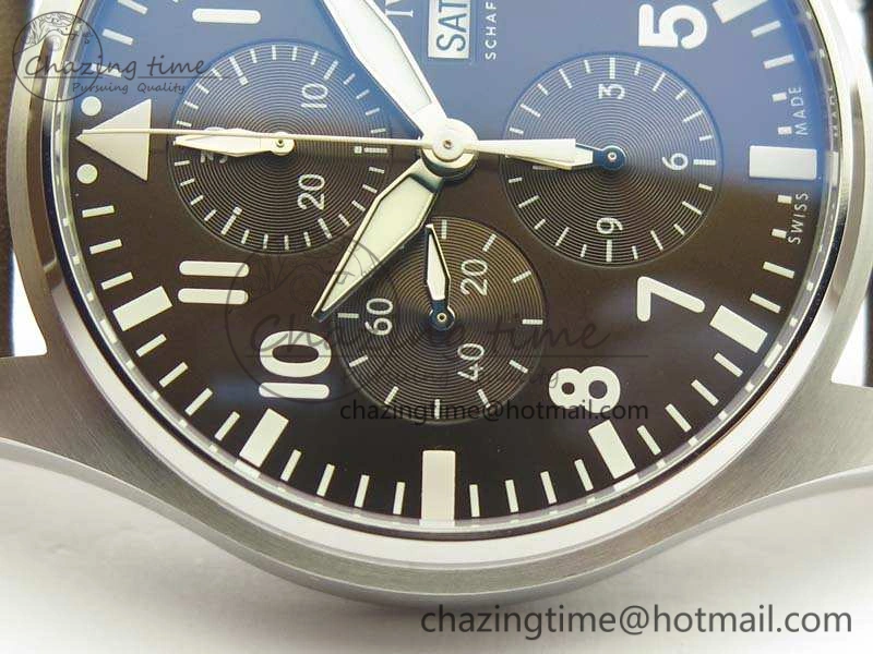 Pilot Chrono IW377713 ZF 1:1 Best Edition Brown Dial On Brown Leather Strap A7750