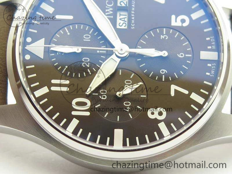 Pilot Chrono IW377713 ZF 1:1 Best Edition Brown Dial On Brown Leather Strap A7750